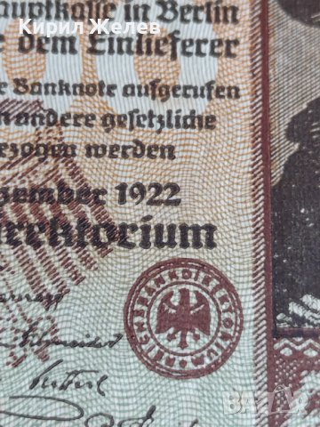 Райх банкнота 5000 марки 1922г. Уникат перфектно състояние за колекционери - 27434, снимка 5 - Нумизматика и бонистика - 36698383
