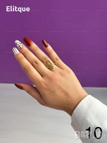 Хубав дамски златист пръстен тип змия от медицинска стомана, снимка 3 - Пръстени - 52871196