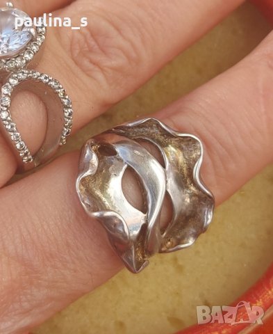 Масивен дизайнерски сребърен пръстен проба 925 и Житен клас , снимка 1 - Пръстени - 42988584