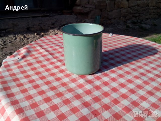 Старо емайлирано канче,чаша #7, снимка 2 - Антикварни и старинни предмети - 29058032