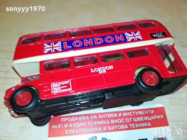 двуетажен метален автобус от англия 0606221918, снимка 1 - Антикварни и старинни предмети - 37002042