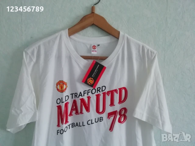 Manchetser United нова оригинална памучна бяла тениска Манчестър Юнайтед размер XL Old Trafford , снимка 4 - Тениски - 50746472