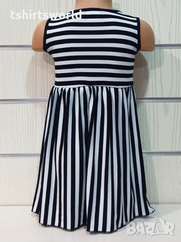 Нова детска моряшка рокля с висока талия от 1 година до 7 години, снимка 3 - Детски рокли и поли - 29040436