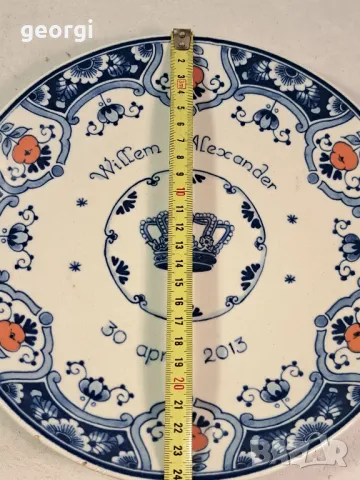 декоративна порцеланова цветна чиния Royal Delft 22/2, снимка 4 - Декорация за дома - 49182978