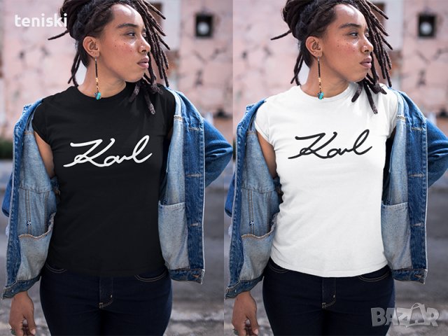 Дамска тениска KARL LAGERFELD принт 10 модела всички размери, снимка 7 - Тениски - 29135124