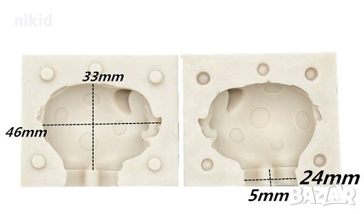 3D Прасенце прасе части силиконов молд форма за фондан украса торта декорация, снимка 2 - Форми - 33506348