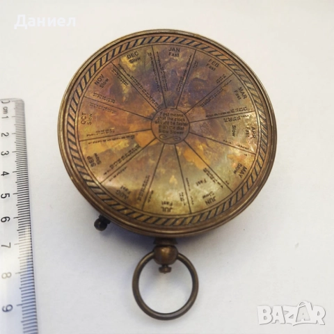 Компас от масивен бронз с гравюра на Марко Поло – уникален подарък и декоративен акцент, снимка 5 - Подаръци за мъже - 43258613