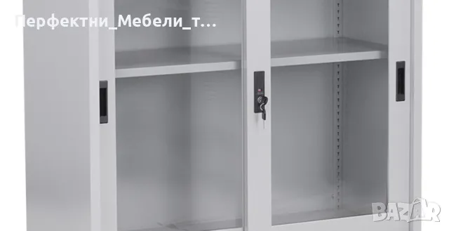 Нисък метален шкаф с плъзгащи стъклени врати-за балкон,за тераса,за баня,за мокро помещение,за лекар, снимка 2 - Градински мебели, декорация  - 50091123