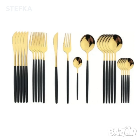 Комплект прибори за хранене , снимка 3 - Прибори за хранене, готвене и сервиране - 53108456