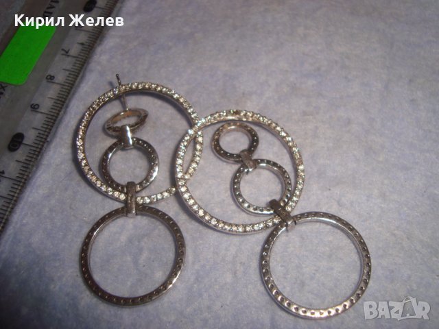 КРАСИВИ СТАРИ СРЕБЪРНИ КРИСТАЛНИ ВИНТИДЖ - АРТ ОБЕЦИ 32587, снимка 16 - Обеци - 38382045