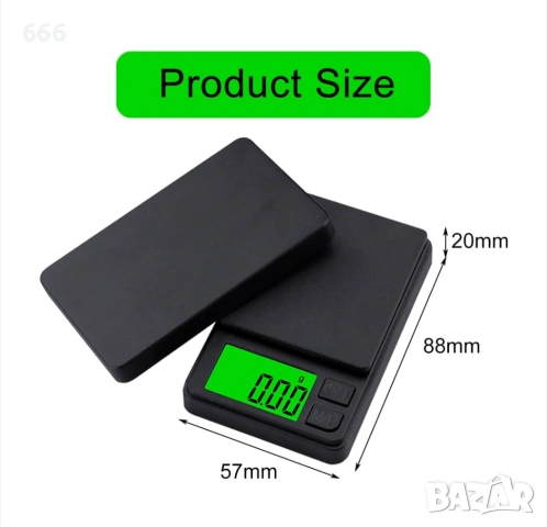 Дигитален кантар, 0.01g-1000g, снимка 2 - Друга електроника - 53450463