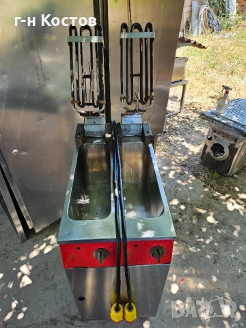 Фритюрник на база професионален на ток трифазен Мощен 2х6kw. 2х10 литра втора употреба , снимка 10 - Обзавеждане на кухня - 50909118