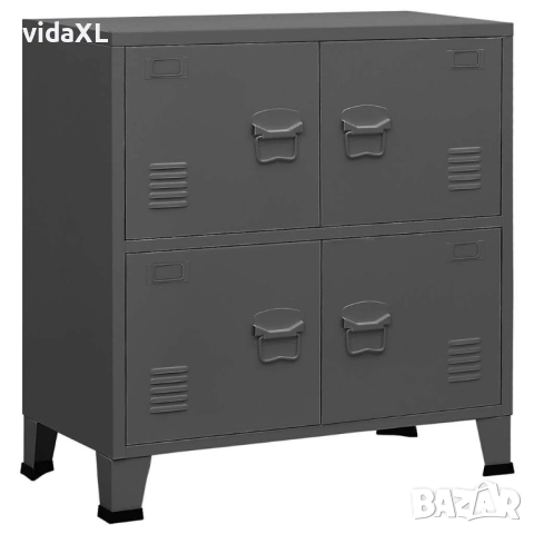vidaXL Индустриален скрин за съхранение антрацит 75x40x80 cм стомана（SKU:339627）, снимка 2 - Други - 52563748