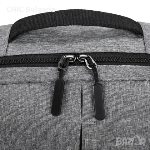 Голяма раница с USB порт – сив цвят, просторна и функционална + подарък шал - КОЛЕДНА ПРОМОЦИЯ, снимка 8 - Раници - 47437758