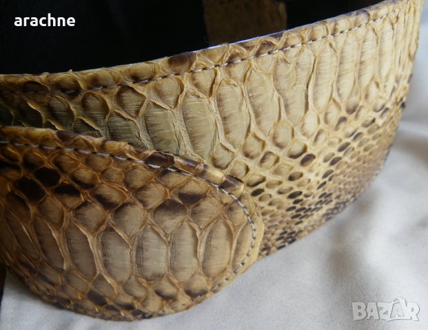 Широк колан от естествена кожа на питон, снимка 5 - Колани - 38000558