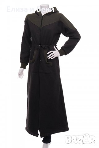 Палто преходен сезон ватиран дълъг суичер жилетка, снимка 1