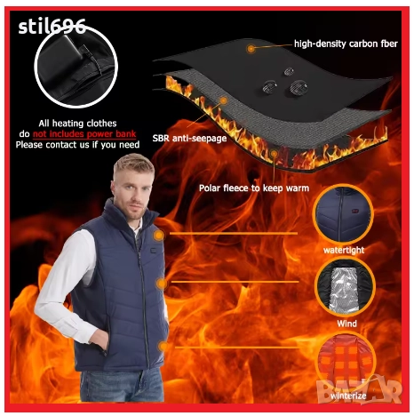 ЕЛЕК С ЕЛЕКТРИЧЕСКО НАГРЯВАНЕ, 25 ЗОНИ ЗА НАГРЯВАНЕ ЧРЕЗ Power Bank БАТЕРИЯ - 3 НАСТРОЙКИ НА ТЕМПЕРА, снимка 5 - Други - 51783907