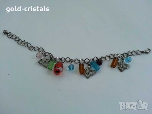 Гривна с цветни  висулки за китка или глезен