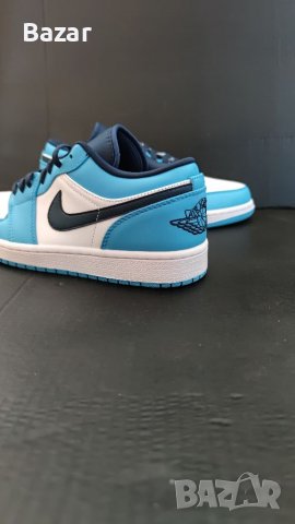 Нови Оригинални Маратонки Nike Air Jordan 1 Low unc Обувки Размер 42 и 43 номер сини бели черни blue, снимка 18 - Маратонки - 39180705