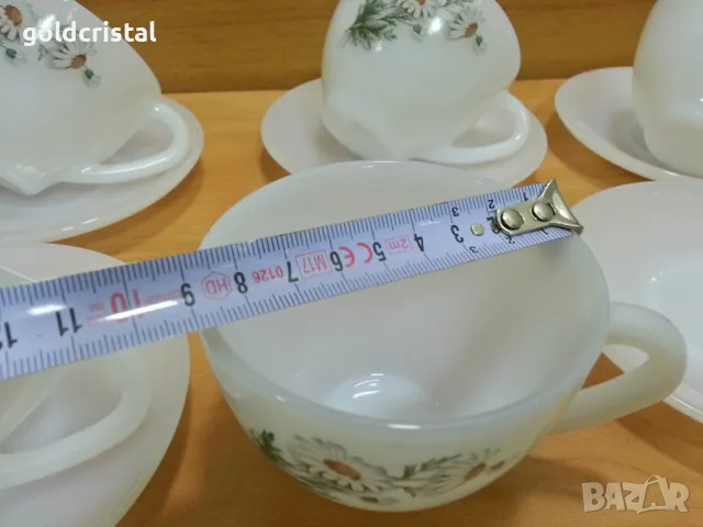 Френски аркопал чаши за чай кафе , снимка 4 - Антикварни и старинни предмети - 38188628