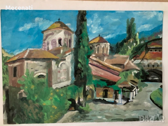 ХРИСТИЯН СОКОЛОВ акварел, снимка 2 - Картини - 53133502