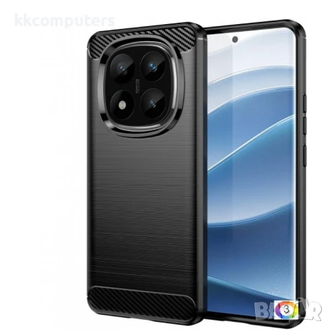 Xiaomi Redmi Note 14 Pro+ 5G Удароустойчив Carbon Fiber Калъф и Протектор