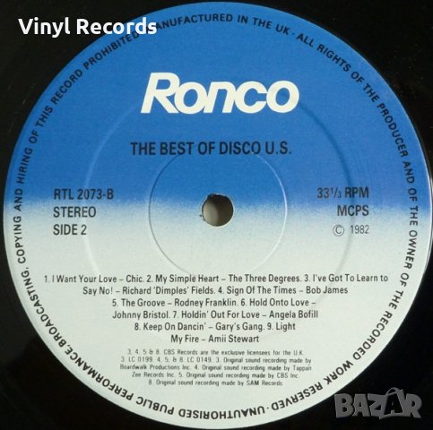 Грамофонна плоча Various – Disco U.S., снимка 3 - Грамофонни плочи - 39369397