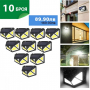 10 броя 100 LED COB 270 ° Водоустойчива градинска соларна лампа