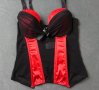70/75В Mister-Lady дамски корсет от червен сатен и черен тюл, снимка 3