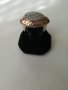 Италиански сребърен дамски пръстен с циркони и розово родиево покритие., снимка 1 - Пръстени - 38355104