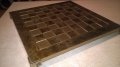 антика-маса за шах-с обков мед/месинг-37х37см-внос англия, снимка 13
