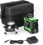 12 линии лазерен нивелир 360° въртящ се 3D зелен лъч Права линия 3 равнинни кръстосани линии Лазерен, снимка 3