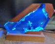 3D смола океански живот, нощна лампа с дървена основа – Многоцветна, снимка 4
