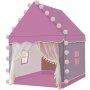 Детска палатка за игра с LED лампи, Розово-сива, Размери 130х100х115 см, снимка 4