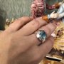 Масивен сребърен пръстен ръчна изработка естествен син топаз 950, снимка 9