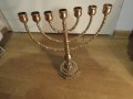 Голям бронзов свещник МЕНОРА 31х 27см. - еврейски седемсвещник- внос от Израел, Йерусалим, снимка 1