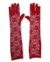 Дълги дантелени червени ръкавици