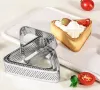 триъгълен метален перфориран ринг Микроперфориран дупки тарт тесто кошнички тарталети Tarte Ring пай, снимка 3