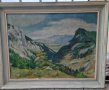 Стар Алпийски пейзаж на худ. Eugen Nell от 1951 г., снимка 1