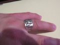 Стар мъжки сребърен царски пръстен със орел  символ на държавността - красота за ценители, снимка 5