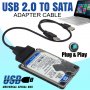 Адапторен кабел USB 2.0 към SATA Кабел Преходник Адаптор ЮСБ Външен Твърд Диск SSD  , снимка 2