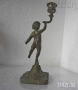 Стари свещници, свещник стар метален 24 см с момче фигура антика, снимка 8