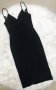 СТИЛНА черна рокля по тялото с тънки презрамки и дантелен гръб, снимка 1 - Рокли - 42999852