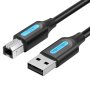 Vention Кабел USB 2.0 A Male to B Male, Black 0.5m - COQBD, снимка 1 - Кабели и адаптери - 43455284