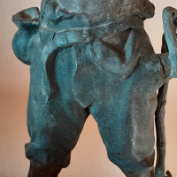 Стара авторска бронзова фигура,статуетка, снимка 6 - Колекции - 44873008