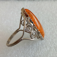 Дамски пръстен с кехлибар , снимка 8 - Пръстени - 44845765