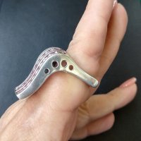 Уникален сребърен пръстен проба 925 / морганит, снимка 5 - Пръстени - 40455917