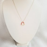 Колие Red&White Heart с кристали 525, снимка 5 - Колиета, медальони, синджири - 43747289