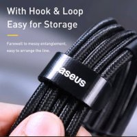 Baseus Cafule USB-C към USB-C кабел PD 2.0 60W - кабел с кабелна оплетка и бързо зареждане за устрой, снимка 3 - USB кабели - 43717221