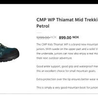 CMP WP Thiamat Mid Trekking Waterproof Shoe EUR 35 / UK 2,5 естествена кожа водонепромукаеми - 1503, снимка 2 - Детски боти и ботуши - 43750787